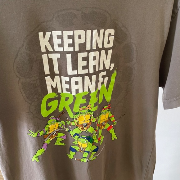 Teenage mutant ninja turtle T-shift Size M gray /  Keeping it lean means clean - Picture 6 of 6